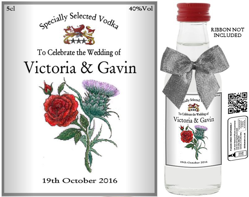 Personalised Miniature Alcohol Bottles Wedding Label 15 Just A Glass